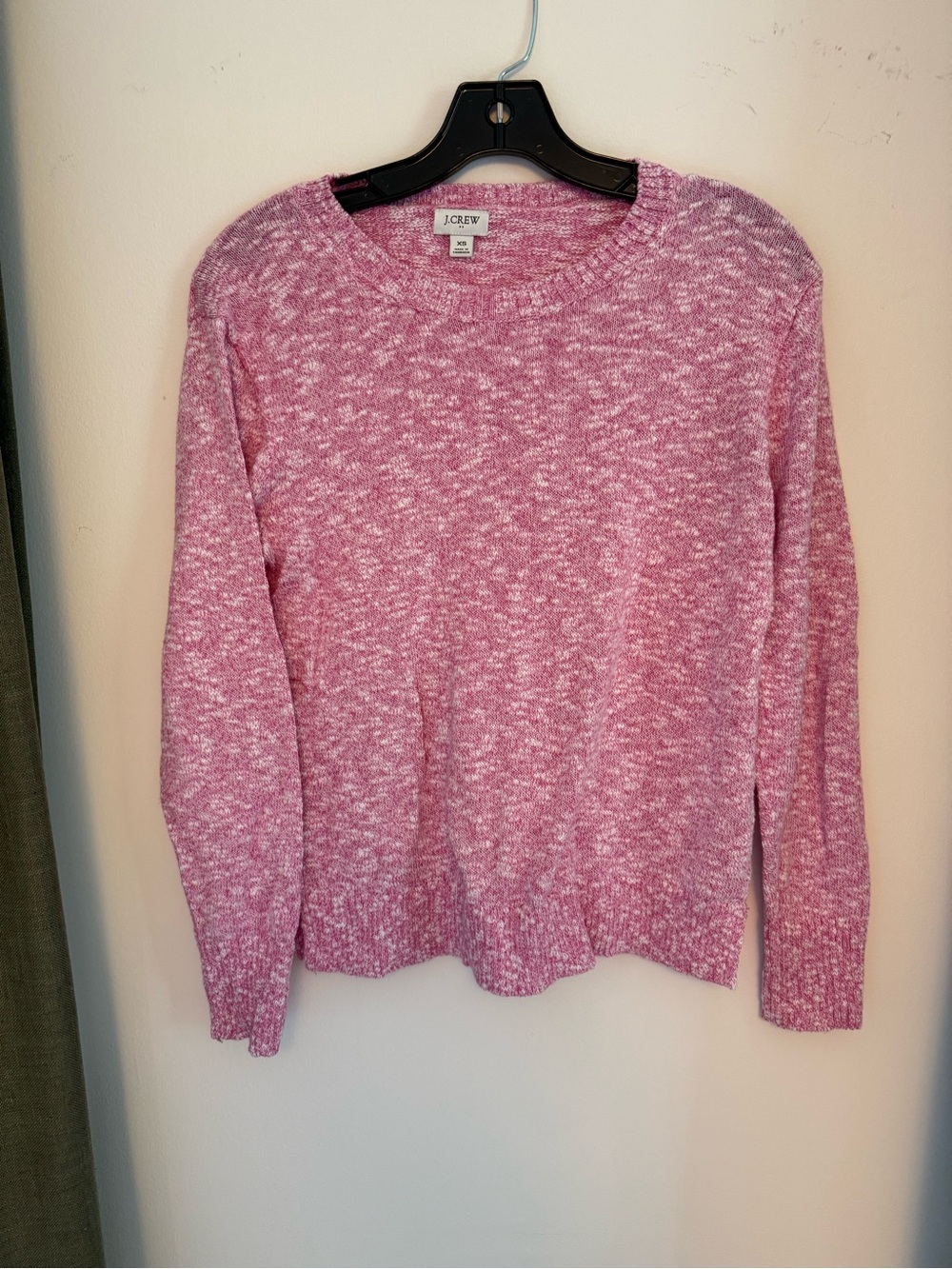 J. Crew Pink Marled Knit Crewneck Sweater